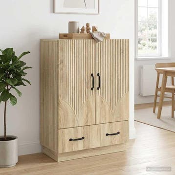 vidaXL Dressoir met lade Sonoma Eiken 66 x 34,5 x 92 cm, Verzenden, Nieuw