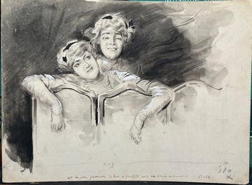 Gino Starace (1859-1950) - Portrait de Rose et Denisette