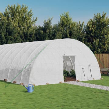 vidaXL Tuinkas met stalen frame 108 m² 18x6x2,85 m wit, Verzenden