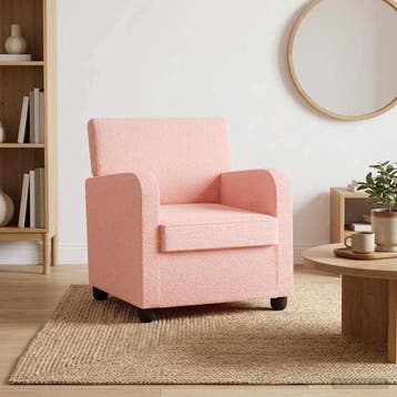 vidaXL Fauteuil Roze Imitatie lamswol, Verzenden, Nieuw
