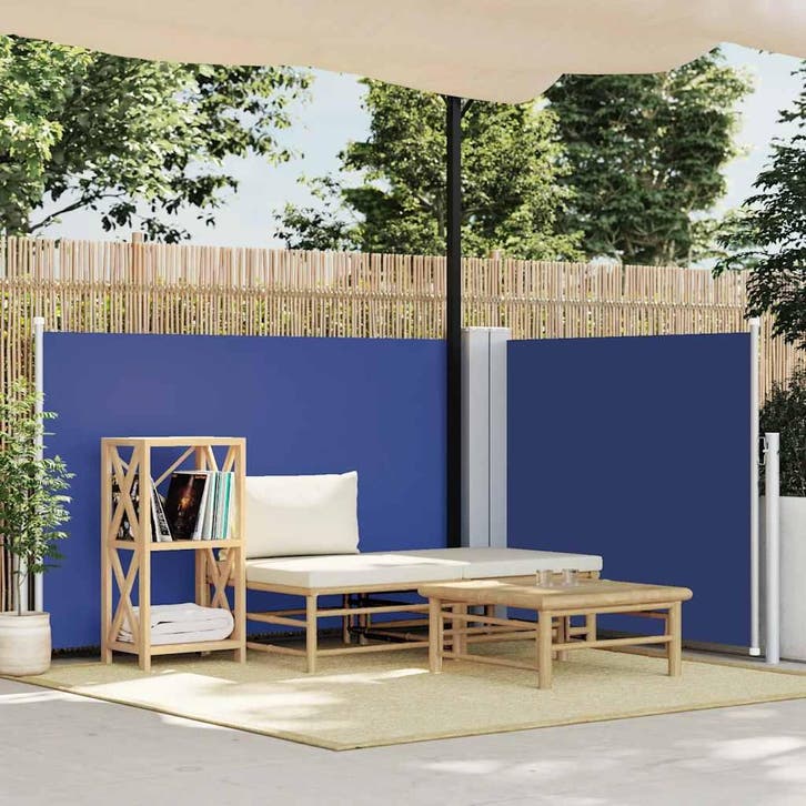 vidaXL Windscherm uittrekbaar 120x1000 cm blauw, Tuin en Terras, Parasols, Nieuw, Verzenden