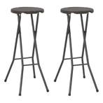 vidaXL Barkrukken inklapbaar 2 st rattan look HDPE en staal, Tuin en Terras, Verzenden, Nieuw