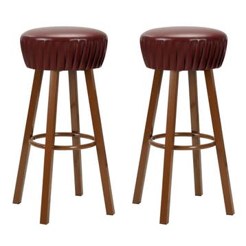 vidaXL Barstoelen 2 st kunstleer bruin, Verzenden, Nieuw