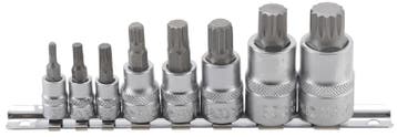 Dopsleutelbitset veeltand (voor XZN) M4 - M16 8-dlg, Verzenden