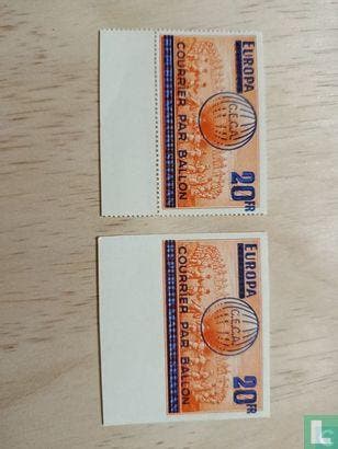België - Europa CECA, met opdruk COURRIER PAR BALLON -..., Timbres & Monnaies, Timbres | Europe | Belgique, Envoi