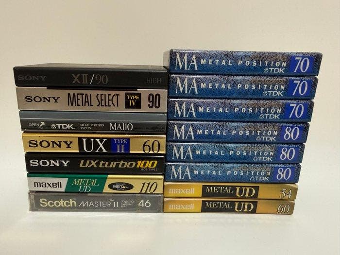 TDK, Maxell, Sony - Diverse titels - Audiocassette - 1990, TV, Hi-fi & Vidéo, Radios