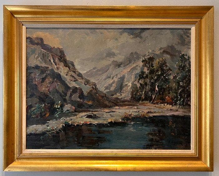 Francesc Julia Ventura (1900-?) - Paesaggio Pirenei Catalani, Antiek en Kunst, Kunst | Schilderijen | Modern