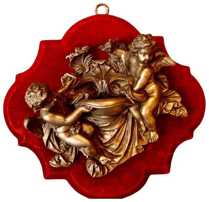 Wijwatervat - 1850-1900 - Paar Putti - 33 cm, Antiek en Kunst, Kunst | Niet-Westerse kunst