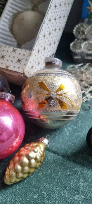 Boules de Noël (30) - Lot de décorations vintage pour arbre, Divers
