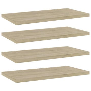 vidaXL Wandschappen 4 st 40x20x1,5 cm bewerkt hout sonoma, Verzenden