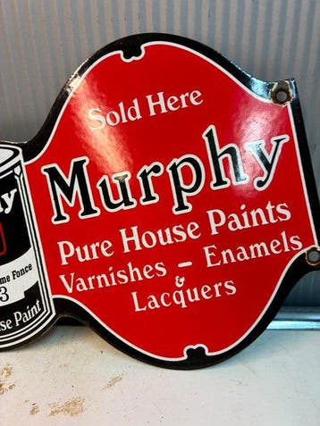 Murphy Pure House Paints – Vintage contour reclamebord -