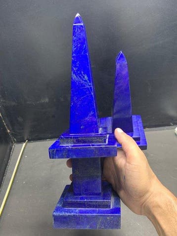 Lapis-lazuli de qualité premium Obélisque - Hauteur : 35 cm