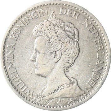 Nederland. Wilhelmina. 1 Gulden 1917 ZELDZAAM (Zonder