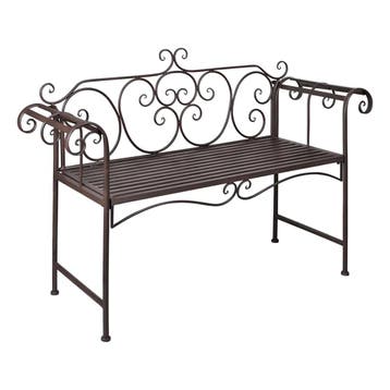 vidaXL Tuinbank 132 cm staal antiekbruin, Tuin en Terras, Verzenden, Nieuw