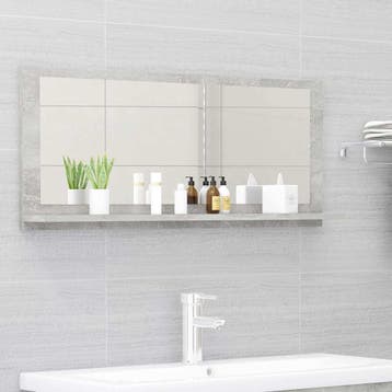 vidaXL Badkamerspiegel 90x10,5x37 cm spaanplaat betongrijs, Huis en Inrichting, Verzenden, Nieuw