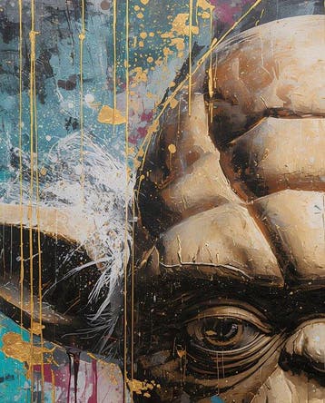 Kleury.art - [XL Canvas] Wisdom in Gold Drips by
