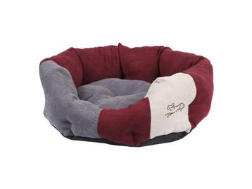 Veiling - Knuffelbed Amelie L64xB57cm bordeauxrood/antraciet