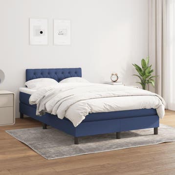 vidaXL Boxspring met matras stof blauw 120x200 cm, Verzenden, Nieuw