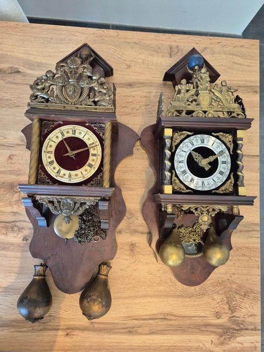 Zaandam/Zaanse klok (2) - Hout, Glas, Messing - 1960-1970 -, Antiek en Kunst, Antiek | Klokken