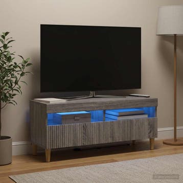 vidaXL LED tv-meubel Grijs Sonoma Bewerkt hout, Verzenden