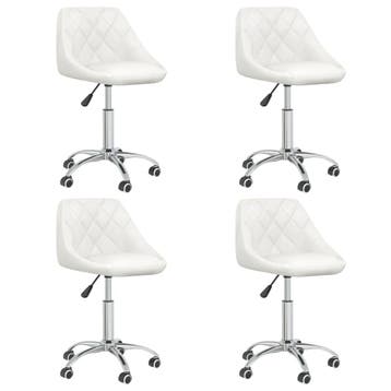 vidaXL Eetkamerstoelen draaibaar 4 st kunstleer wit, Verzenden, Nieuw