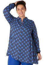 Blouse Yesta ruit print 88CM maat 42/44, Verzenden