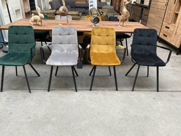 Armstoel velvet, vier kleuren (nieuw, outlet), Huis en Inrichting, Stoelen, Nieuw, Stof