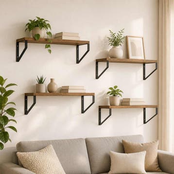 vidaXL Wandplanken 4 st Oud hout 50 x 16 x 15,5 cm, Verzenden, Nieuw