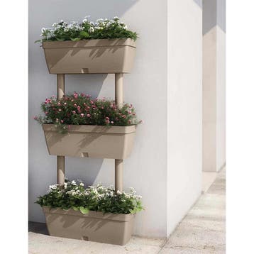 vidaXL Plantenbakken 6 st 100 cm taupe, Tuin en Terras, Verzenden, Nieuw
