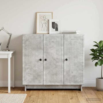 vidaXL Dressoir Betongrijs 89 x 34,5 x 80 cm Bewerkt hout, Verzenden