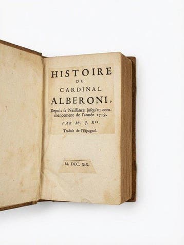 J. Rousset - Histoire du Cardinal Alberoni - 1719