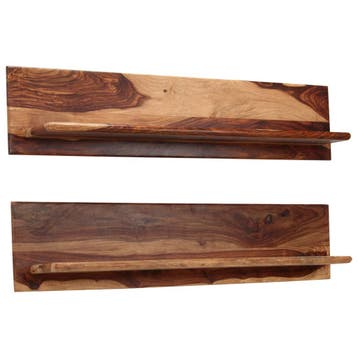 vidaXL Wandschappen 2 st 118x26x20 cm massief acaciahout, Verzenden, Nieuw