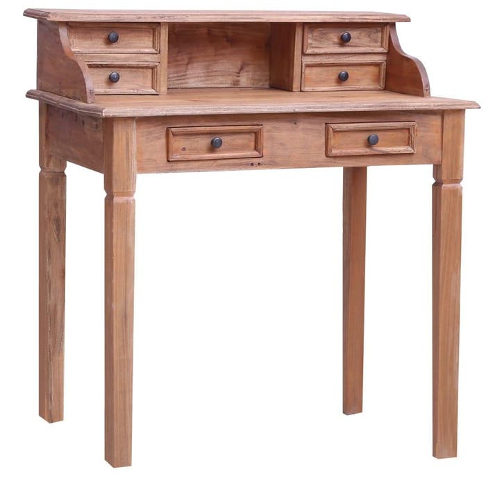 vidaXL Schrijftafel met lades 90x50x101 cm massief, Maison & Meubles, Bureaux, Envoi