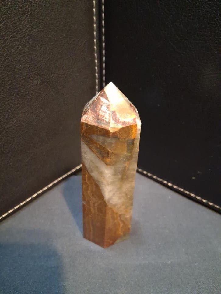 Natural Brown Agate tower - 8.50 cm - brown agate, Handtassen en Accessoires, Overige Accessoires, Nieuw, Verzenden
