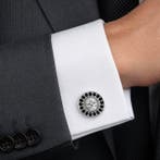 Sans prix de réserve - Boutons de manchette Plaqué or Grenat