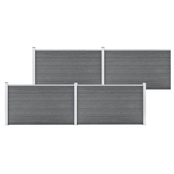 vidaXL Schutting 699x106 cm HKC grijs, Tuin en Terras, Verzenden, Nieuw