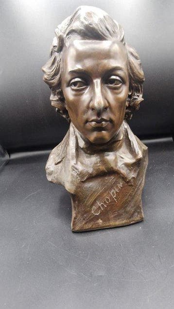 Raphael Nannini (1852-1925) - Buste, Chopin - 32 cm - Régule
