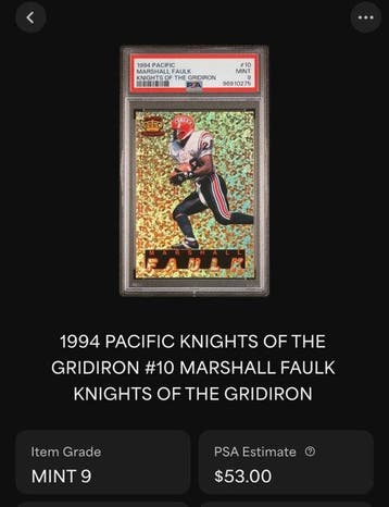 1994 Pacific Pacific Collection Marshall Faulk #10 Foil,, Nieuw