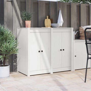 vidaXL Keuken deur MEPPEL 2 st Wit 50 x 9 x 82 cm Massief, Doe-het-zelf en Bouw, Verzenden, Nieuw