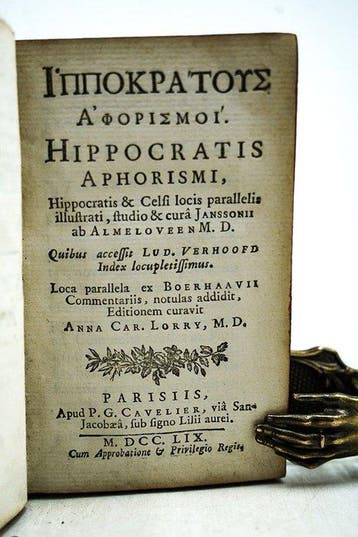 Hippocrate - Hippocratis aphorismi. Hippocratis & Celsi