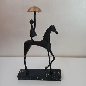 sculptuur, The dream girl - 36.5 cm - Bron, Marmer, Antiek en Kunst
