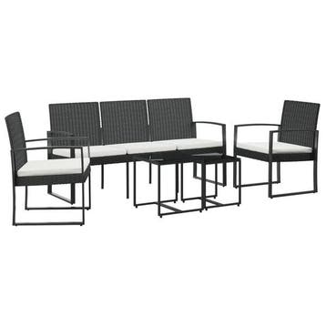 Salon jardin 5pcs rotin noir -41%, jusqua epuisement, Verzenden