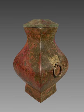 Oud-Chinees Brons Vase Hu - 42 cm