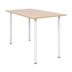 vidaXL Eettafel 120x60x73 cm eikenkleur en wit, Verzenden