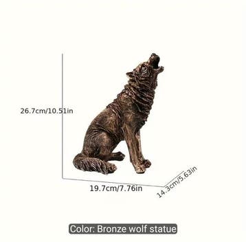 1pc, Wolf Statue, Modern Resin Craft, Animal Sculpture,