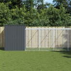 vidaXL Hondenhok met ren 214x661x181 cm gegalvaniseerd staal, Verzenden