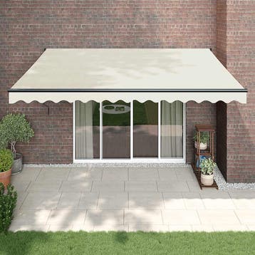vidaXL Luifel uittrekbaar 4x3 m stof en aluminium, Verzenden