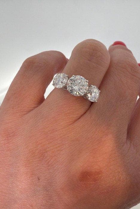 Zonder minimumprijs - Ring - 14 karaat Witgoud - 4.05ct. tw., Bijoux, Sacs & Beauté, Bagues