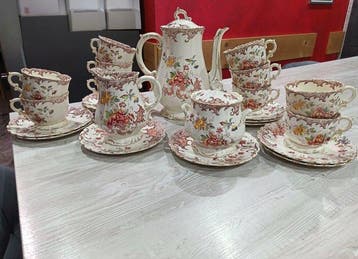 Sarreguemines - Service à café (24) - Fleury - Faïence -