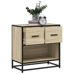 vidaXL Nachtkastje 60x31x60 cm bewerkt hout en metaal sonoma, Verzenden, Nieuw